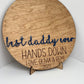 Hands Down Handprint Sign for Dad, Father's Day Gift for Dad, Personalized Handprint Gift for Dad/Grandpa/New Dad, Custom Handprint Sign