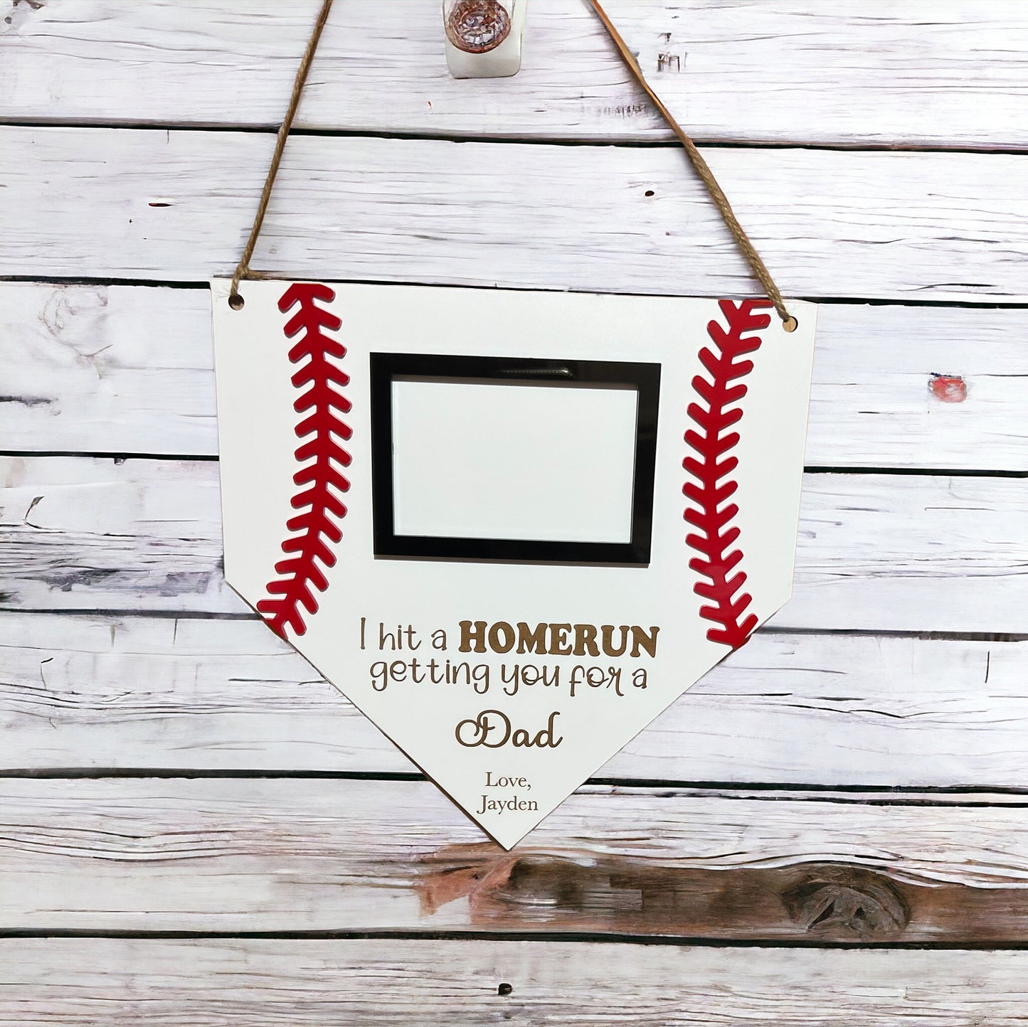 Personalized Baseball Frame, Fathers Day 2025, Hanging Baseball Frame, Gift for Him, Gift for Grandparent, Coach Gift, Sports Frame, HomeRun
