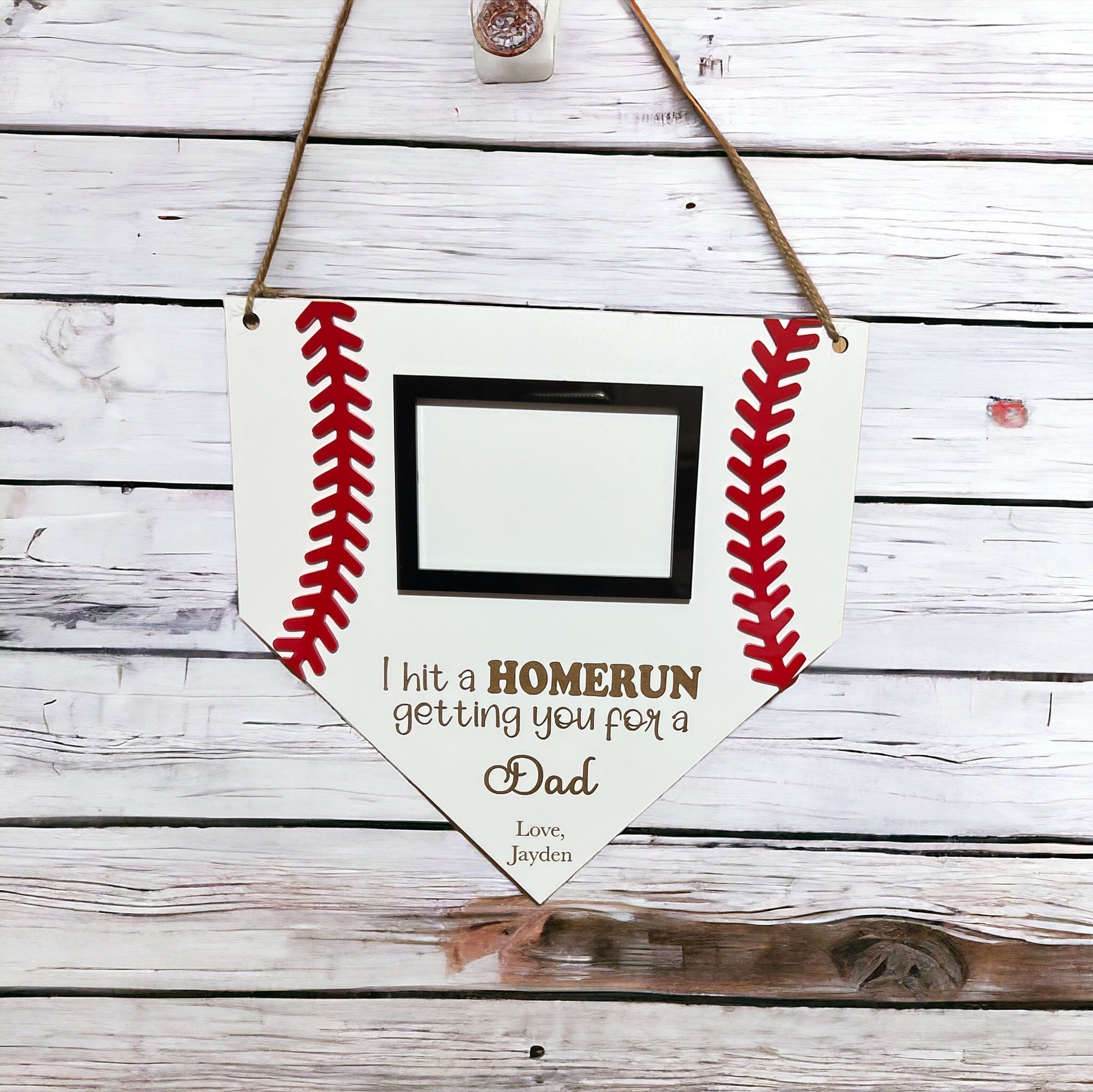 Personalized Baseball Frame, Fathers Day 2025, Hanging Baseball Frame, Gift for Him, Gift for Grandparent, Coach Gift, Sports Frame, HomeRun