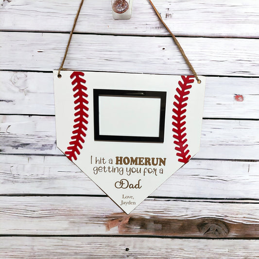 Personalized Baseball Frame, Fathers Day 2025, Hanging Baseball Frame, Gift for Him, Gift for Grandparent, Coach Gift, Sports Frame, HomeRun