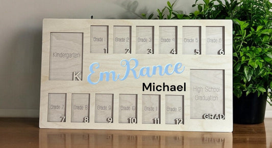 Personalized School Years Photo Frame, Kindergarten-Graduation Photo Frame, School Memory Photo Keepsake, Pre-k to graduation frame