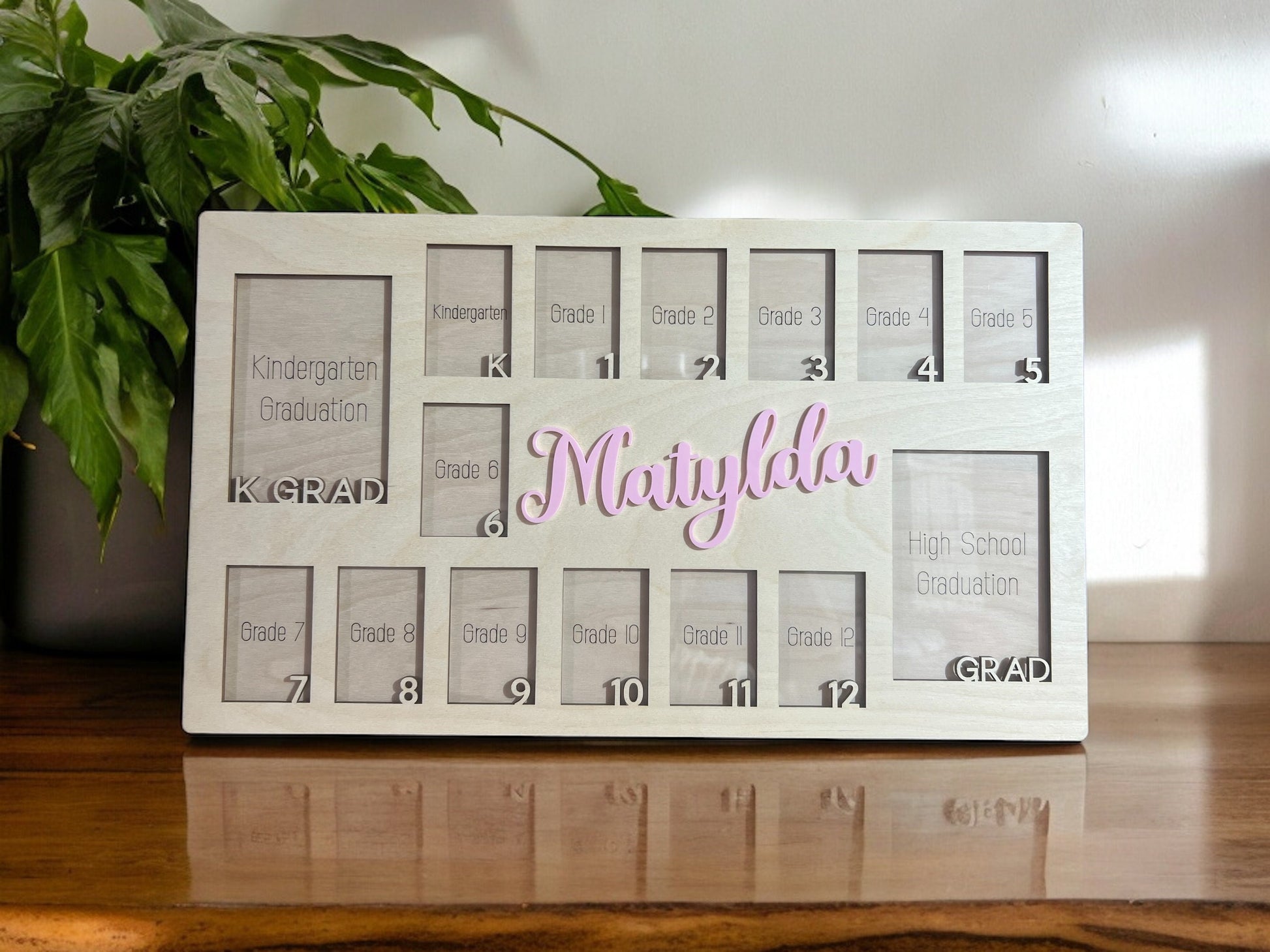 Personalized School Photo Frame, Kindergarten-Graduation Photo Frame, School Memory Photo Keepsake, Pre-k to graduation frame, School Gift