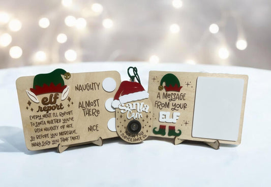Custom Elf Activity Bundle Props, Elf/Santa Christmas Cam, Naughty or Nice Board, Message from Elf, Personalized Kids Christmas Fun, Decor
