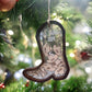 Personalized Shaker Boot Ornament, Family Name Gifts, Christmas Animal Ornament, Cowboy Hat Ornament, Western Ornament, Car Decor, Farm Gift
