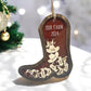 Personalized Shaker Boot Ornament, Family Name Gifts, Christmas Animal Ornament, Cowboy Hat Ornament, Western Ornament, Car Decor, Farm Gift