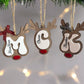 Personalized Reindeer Letter Ornament, Santa Reindeer, Monogram Name Christmas Ornament, Family ornament, Christmas Tree Decor, Stocking Tag