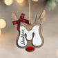 Personalized Reindeer Letter Ornament, Santa Reindeer, Monogram Name Christmas Ornament, Family ornament, Christmas Tree Decor, Stocking Tag