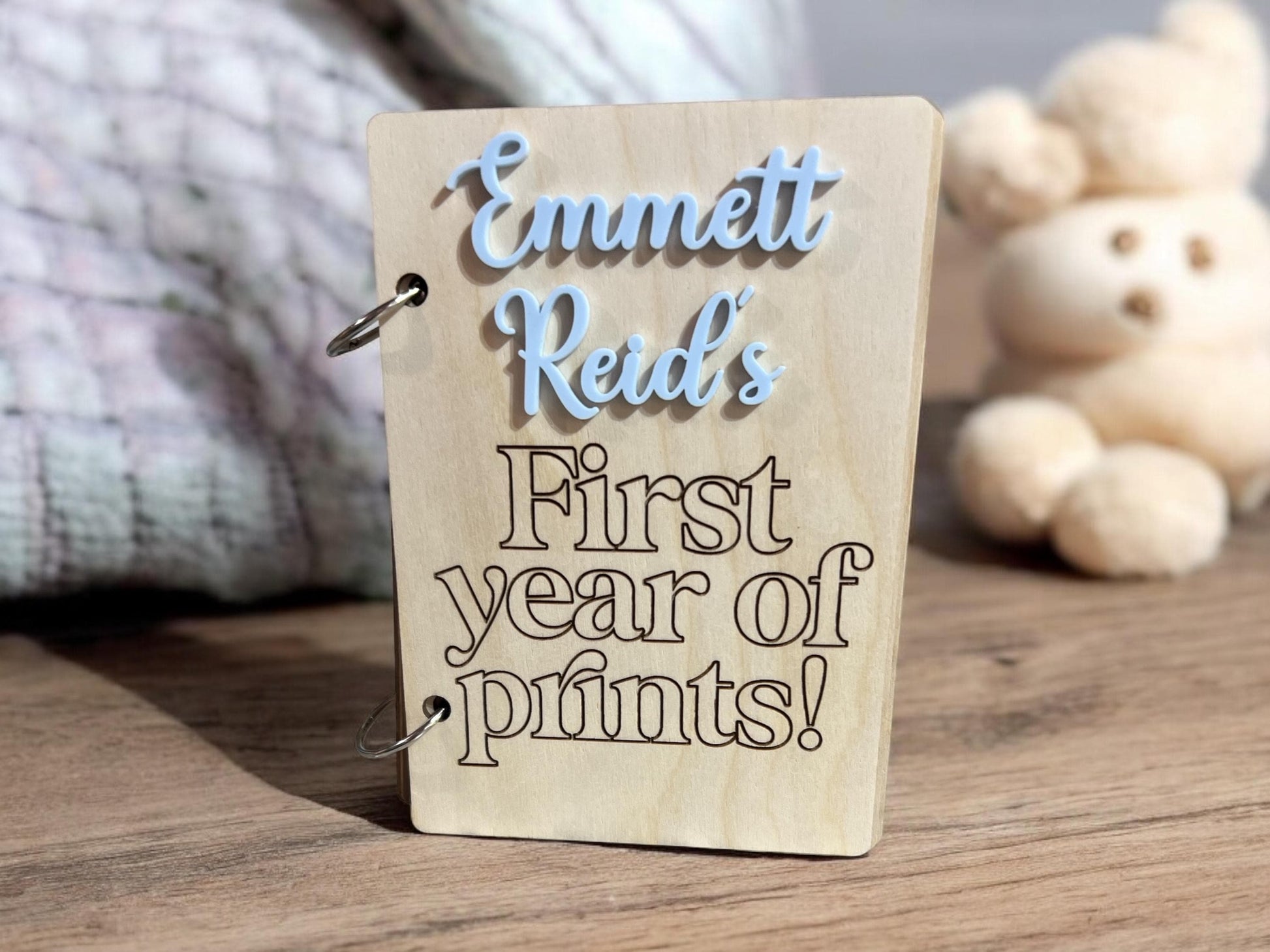 Personalized Year of Handprint/Footprint/Fingerprints Book, Baby Shower Gift, Baby Book, First Christmas Gift, Memory/Keepsake Book, New Mom