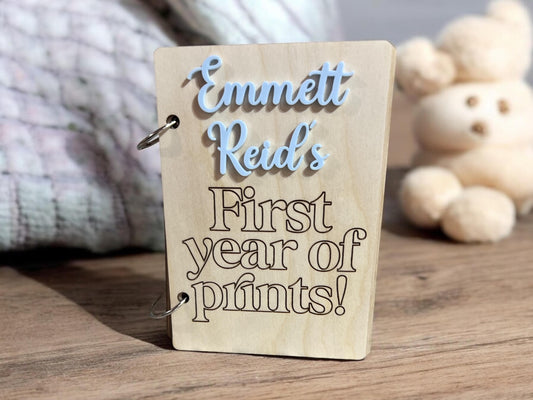 Personalized Year of Handprint/Footprint/Fingerprints Book, Baby Shower Gift, Baby Book, First Christmas Gift, Memory/Keepsake Book, New Mom