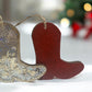 Personalized Shaker Boot Ornament, Family Name Gifts, Christmas Animal Ornament, Cowboy Hat Ornament, Western Ornament, Car Decor, Farm Gift