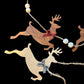 Santa sleigh garland, Reindeer garland, Christmas Mantel Decor, Holiday wood garland, Santa reindeer garland, Farmhouse Christmas decor