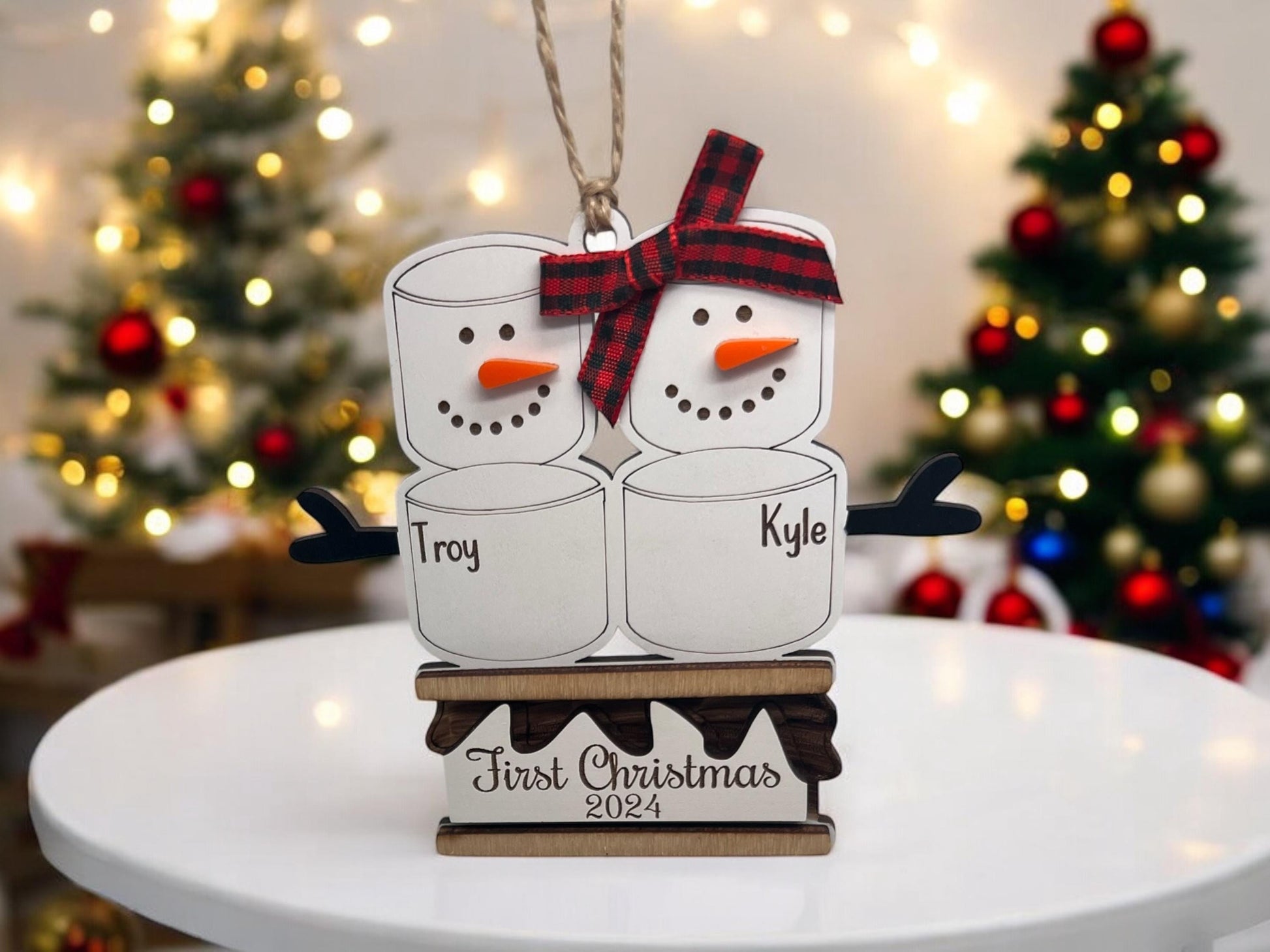 Personalized S'more Family Ornament, Personalized Christmas Ornament, Custom Family Ornament, First Christmas Ornament, Christmas Tree Decor