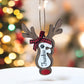 Personalized Reindeer Letter Ornament, Santa Reindeer, Monogram Name Christmas Ornament, Family ornament, Christmas Tree Decor, Stocking Tag