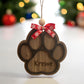 Personalized Paw Print Ornament, Pet Name Ornament, Dog Ornament, Engraved Paw Ornament, Pet Keepsake, Custom Pet Lover Gift,Christmas Decor