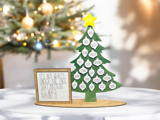 Personalized Standing Christmas Family Tree, Gift for Her, Christmas Home Decor, Holiday Decor, Holiday Gift Ideas, Personalized Decoration