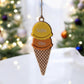 Personalized Ice Cream Cone Ornament, Children's Ornament, 2024 Christmas Ornament, Unique Christmas, Winter Wonderland/Candy Christmas