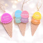 Personalized Ice Cream Cone Ornament, Children's Ornament, 2024 Christmas Ornament, Unique Christmas, Winter Wonderland/Candy Christmas