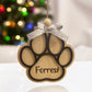 Personalized Paw Print Ornament, Pet Name Ornament, Dog Ornament, Engraved Paw Ornament, Pet Keepsake, Custom Pet Lover Gift,Christmas Decor