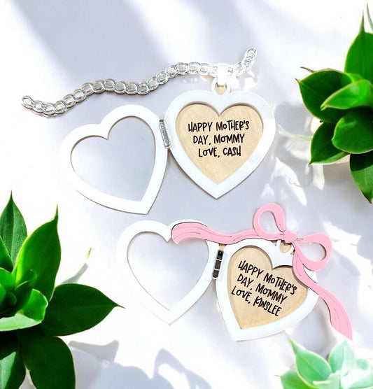 Mother's Day Picture Heart Locket, Fridge Magnet Gift, Custom Heart Locket,Gift for Mom,Gift For Grandma,Custom Mother's Day Necklace Locket