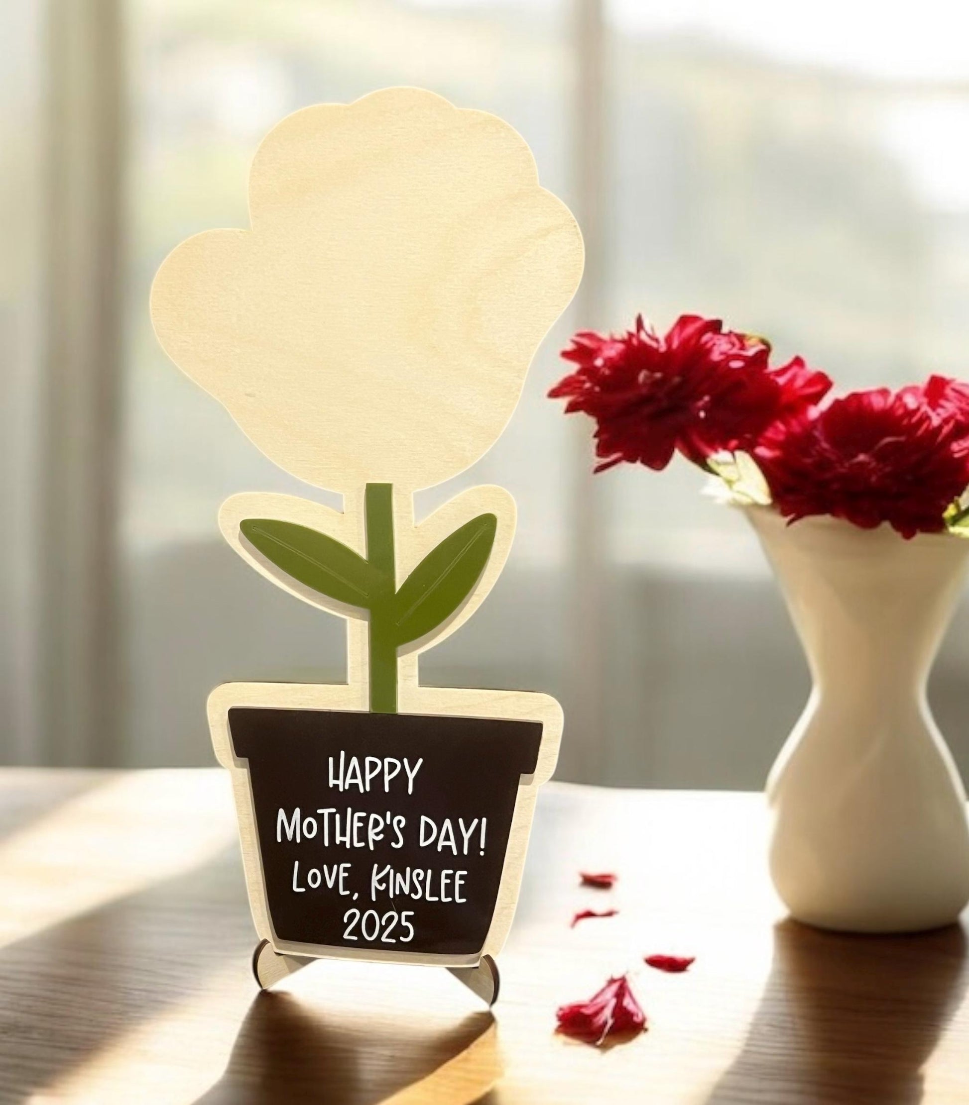 Personalized Flowerpot Handprint Sign, Mother's Day/Father's Day Sign, Gift for Grandparents, Baby Shower Keepsake, Teacher's Gift