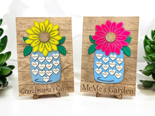 Personalized Flower Gifts for Mom, Gifts for her, Mother's Day 2025r, Sign for mom, Grandparents Gift, Handmade Sign, 1st Mother's Day