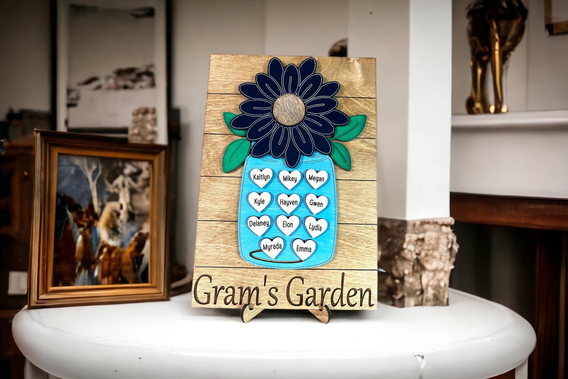 Personalized Flower Gifts for Mom, Gifts for her, Mother's Day 2025r, Sign for mom, Grandparents Gift, Handmade Sign, 1st Mother's Day