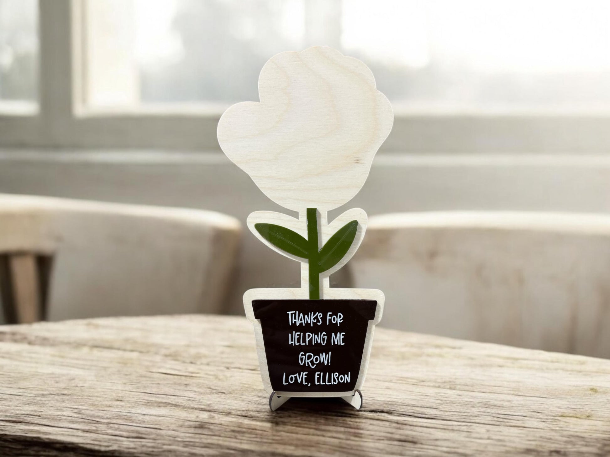 Personalized Flowerpot Handprint Sign, Mother's Day/Father's Day Sign, Gift for Grandparents, Baby Shower Keepsake, Teacher's Gift