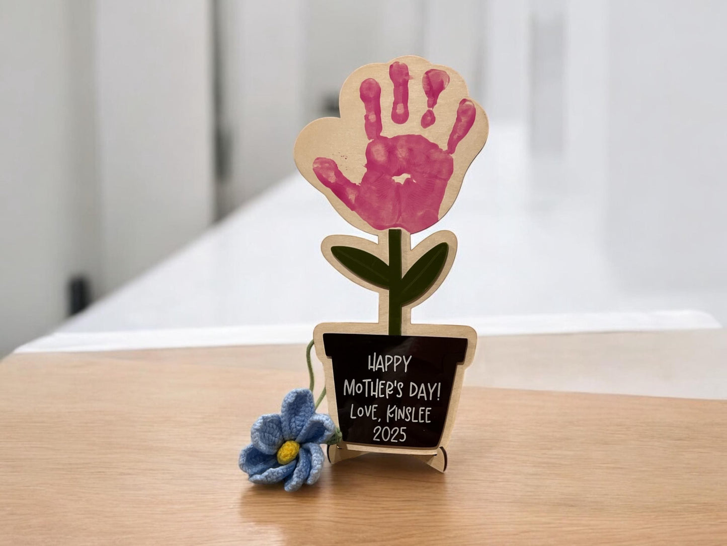 Personalized Flowerpot Handprint Sign, Mother's Day/Father's Day Sign, Gift for Grandparents, Baby Shower Keepsake, Teacher's Gift
