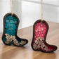Personalized Shaker Boot Ornament, Family Name Gifts, Christmas Animal Ornament, Cowboy Hat Ornament, Western Ornament, Car Decor, Farm Gift