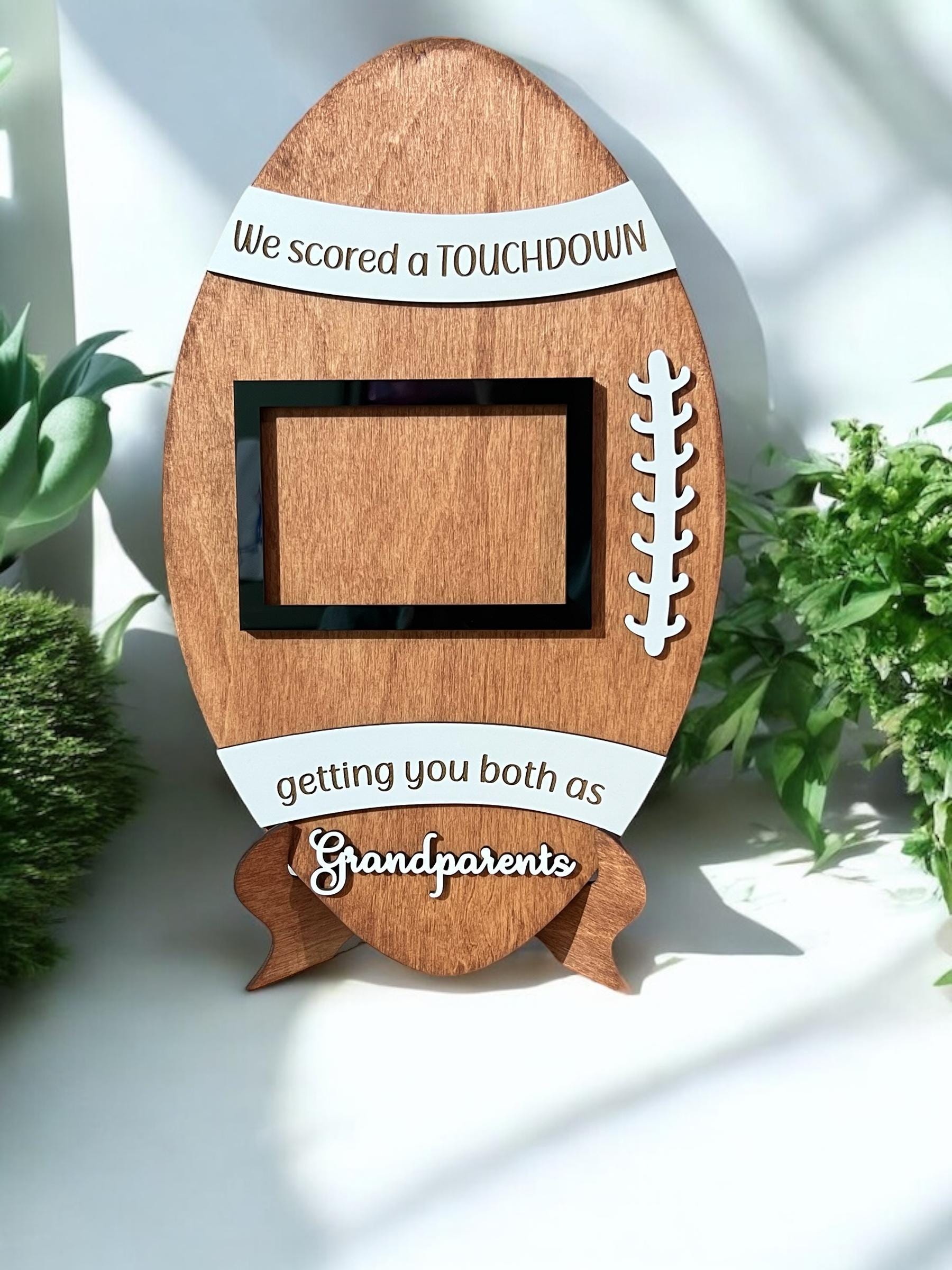 Personalized Football Frame, Father's Day 2025, Sports Photo Frame, Gift for Him/Her, Grandparents Gift, Custom Wood Frame, Birthday Gift