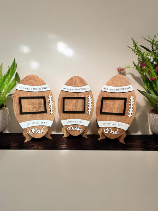 Personalized Football Frame, Father's Day 2025, Sports Photo Frame, Gift for Him/Her, Grandparents Gift, Custom Wood Frame, Birthday Gift