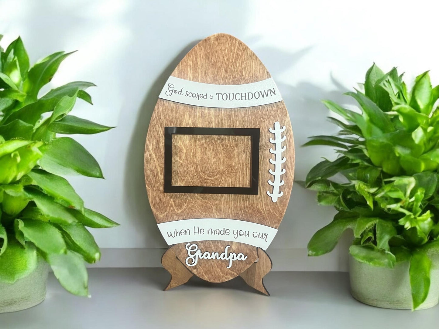 Personalized Football Frame, Father's Day 2025, Sports Photo Frame, Gift for Him/Her, Grandparents Gift, Custom Wood Frame, Birthday Gift
