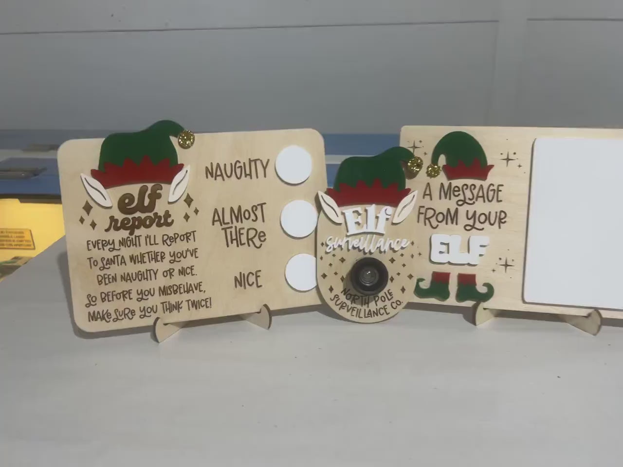 Custom Elf Activity Bundle Props, Elf/Santa Christmas Cam, Naughty or Nice Board, Message from Elf, Personalized Kids Christmas Fun, Decor