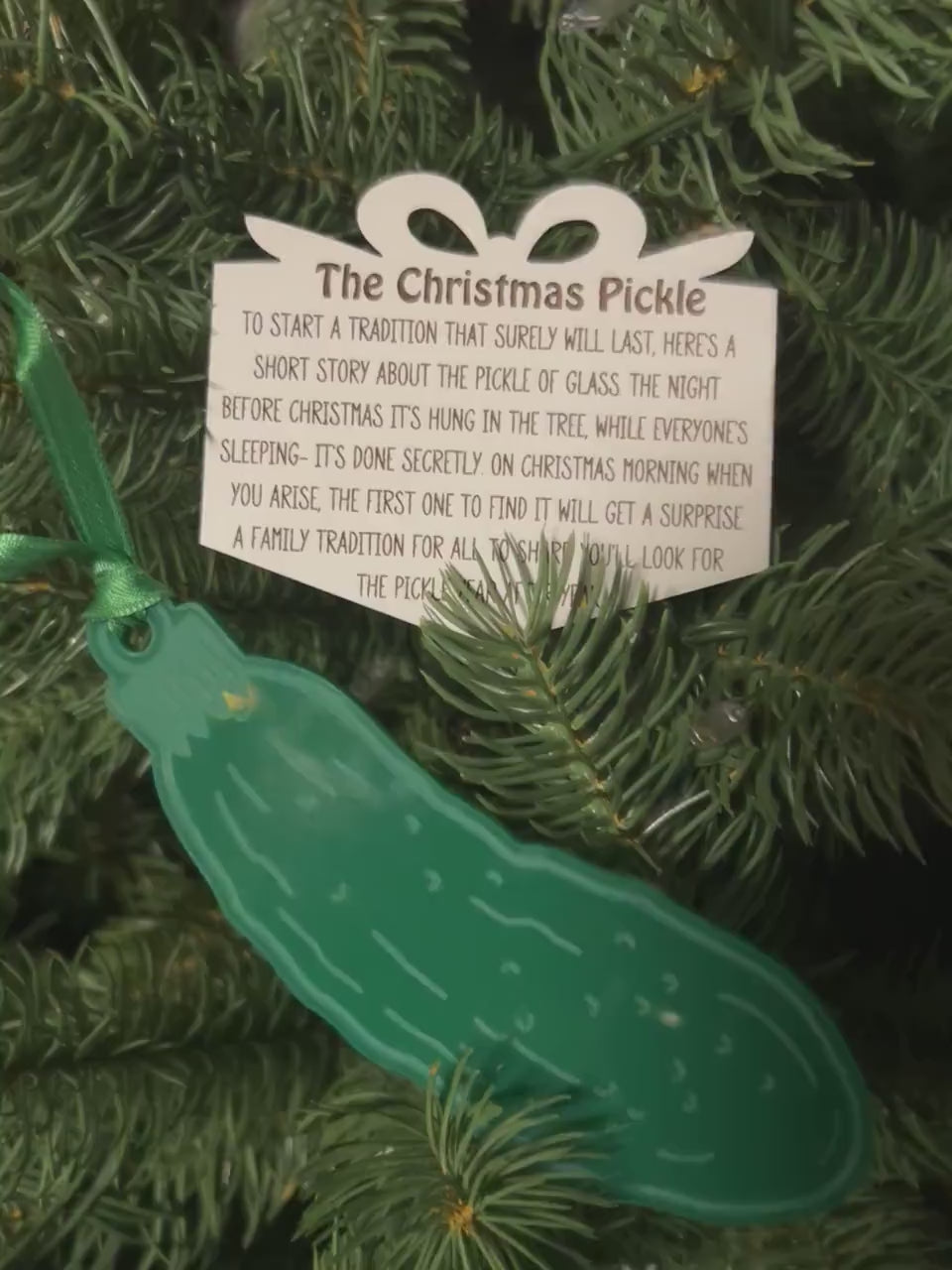 The Christmas Tree Pickle Ornament, German Tradition, Pickle Ornament, Christmas Ornament Game, Christmas Tree Game, Pickle Ornament Game
