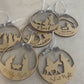 Nativity Ornament Set with Personalized Box, Christmas Ornament Set, Christmas Tree Decor, Custom Christmas Wooden Ornaments, Farmhouse Gift