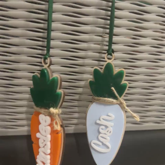 Personalized Carrot Name Basket Tags, Easter Bunny Gift Tag, Custom Name Easter Tag, Kids Easter Basket Gift Ideas, Carrot Easter Decor