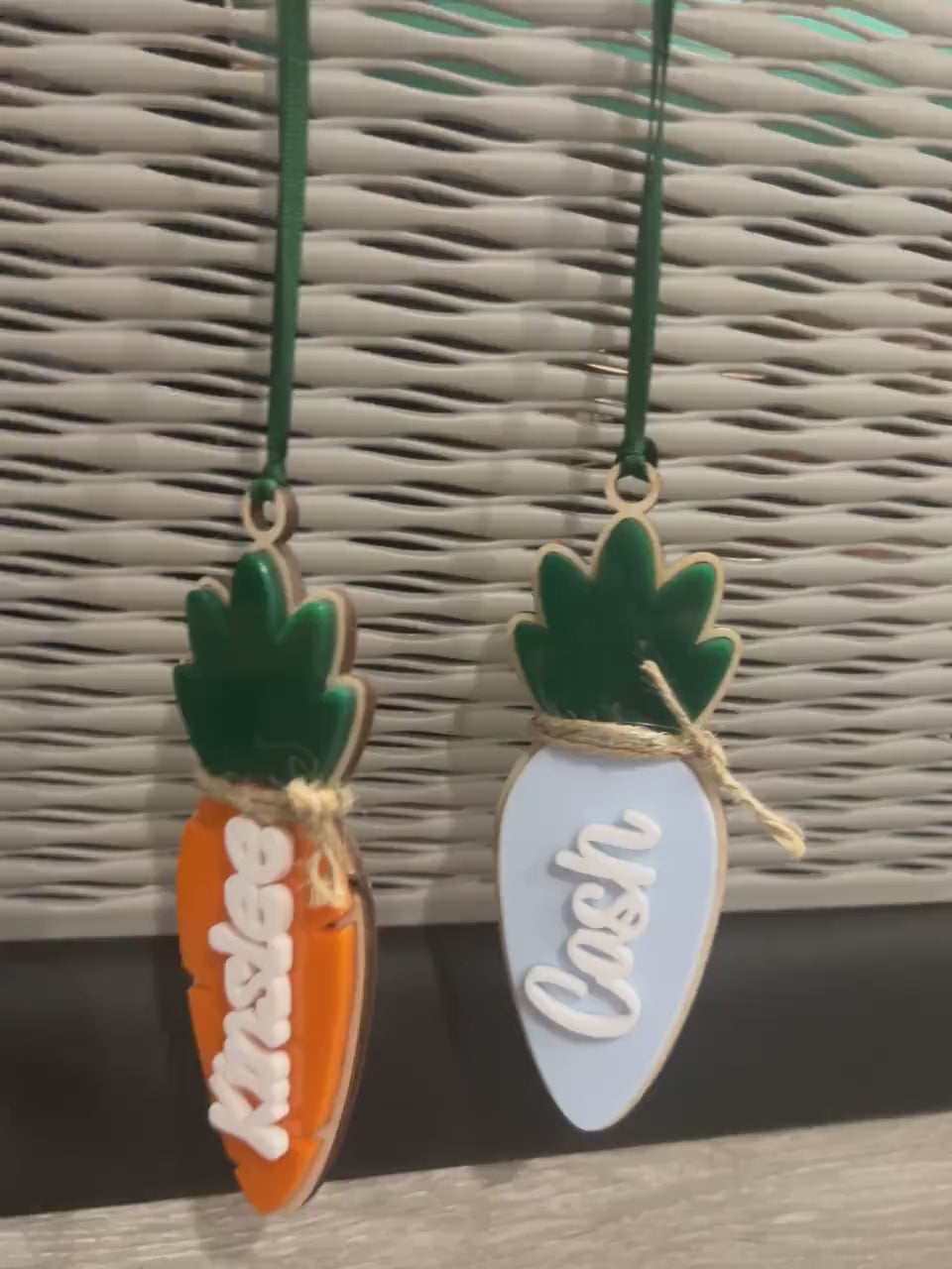 Personalized Carrot Name Basket Tags, Easter Bunny Gift Tag, Custom Name Easter Tag, Kids Easter Basket Gift Ideas, Carrot Easter Decor