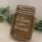 Mason Jar with Wooden Hearts Valentines, Anniversary Gift