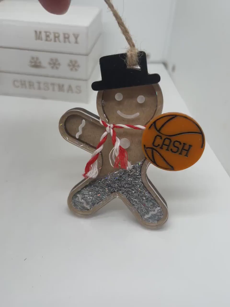 Personalized Basketball Gingerbread Ornament, Gift for her/him, Basketball Gift, Christmas Ornament for Kids, Sports Shaker Ornament