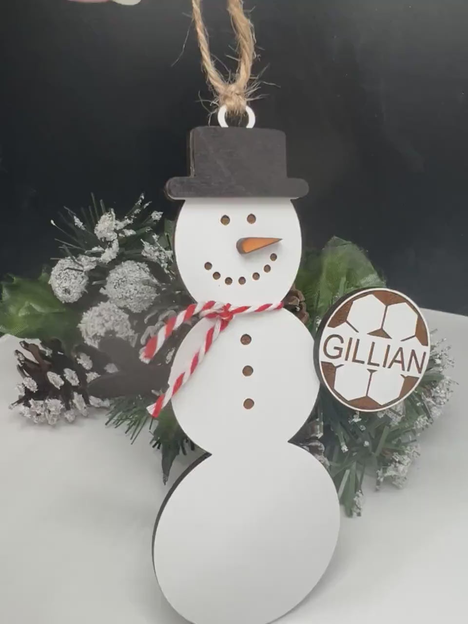 Personalized Soccer Snowman Ornament, Gift for Coaches, Gift for Teams, Soccer Ornament, Snowman Ornament, Christmas Tree Decor, Soccer Gift