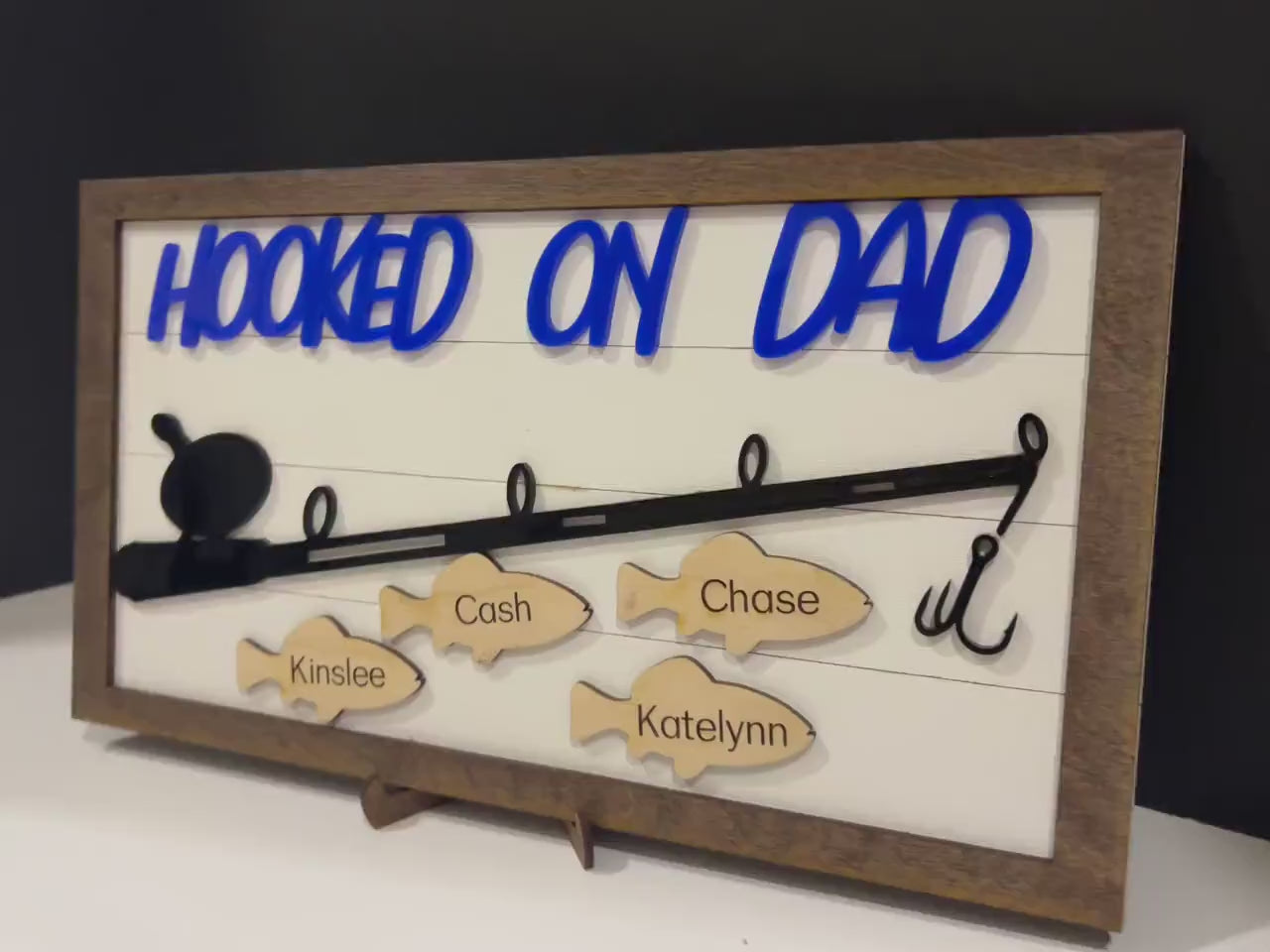2025 Hooked On Custom Fishing Frame, Wood Fishing Sign, Gift for Him, Gift for Her, Fishing Gift, Sports Sign, Grandparent Gift, Unique Gift