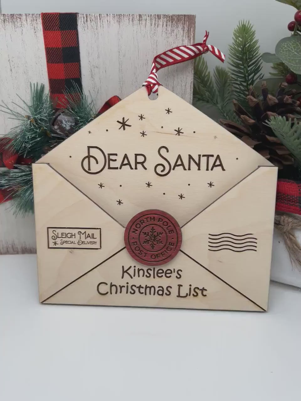 3d Personalized Santa Letter Holder, Santa Letter Name Holder, Santa Letter Holder, Letter to Santa Envelope, Dear Santa Letter Ornament