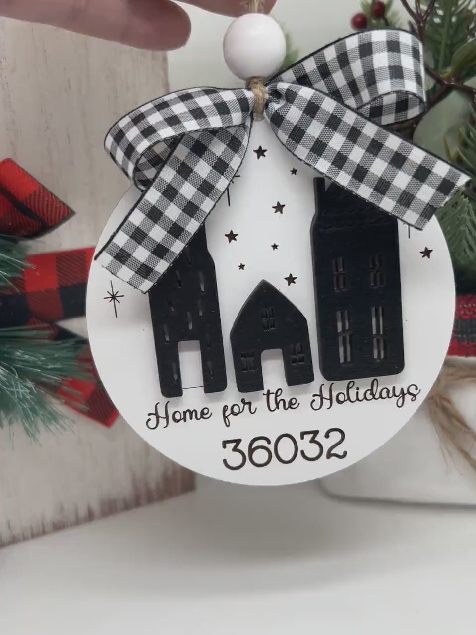 Zip Code Ornament, Home for the Holidays Gift, New Home Gift, Newlywed Gifts, Personalized Custom Zip Code Christmas Ornament Tree Decor