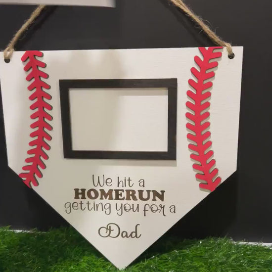 Personalized Baseball Frame, Fathers Day 2025, Hanging Baseball Frame, Gift for Him, Gift for Grandparent, Coach Gift, Sports Frame, HomeRun