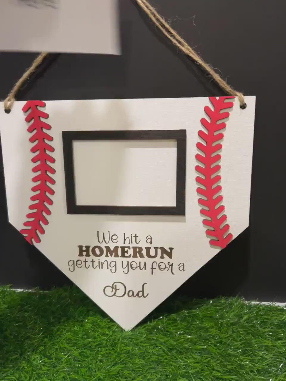 Personalized Baseball Frame, Fathers Day 2025, Hanging Baseball Frame, Gift for Him, Gift for Grandparent, Coach Gift, Sports Frame, HomeRun