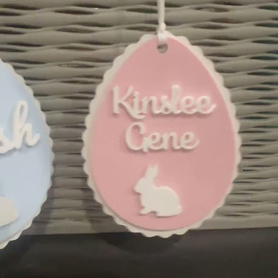 Custom Scalloped Egg Basket Tag, Easter Bunny Gift Tag, Name Easter Tag, Kids Easter Basket Ideas, Gift for Her, Gift for Him, Easter 2025
