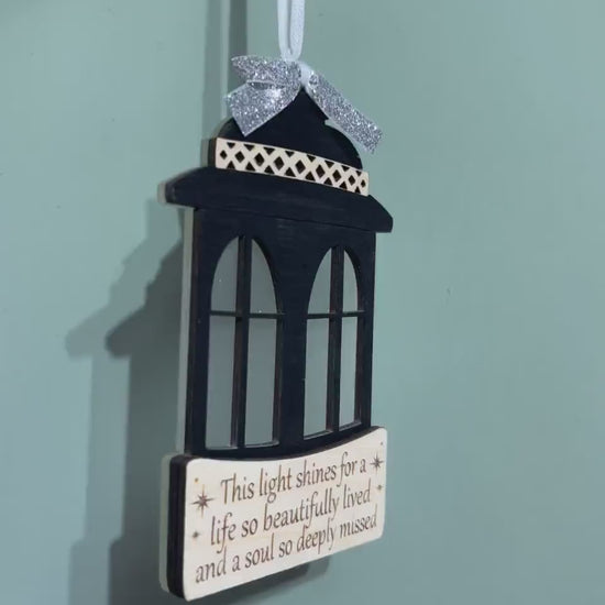 The Light Remains Christmas Ornament, Memorial Ornament, In memory ornament for her/him, Lantern Ornament, Keepsake Ornament, Grieving Gift