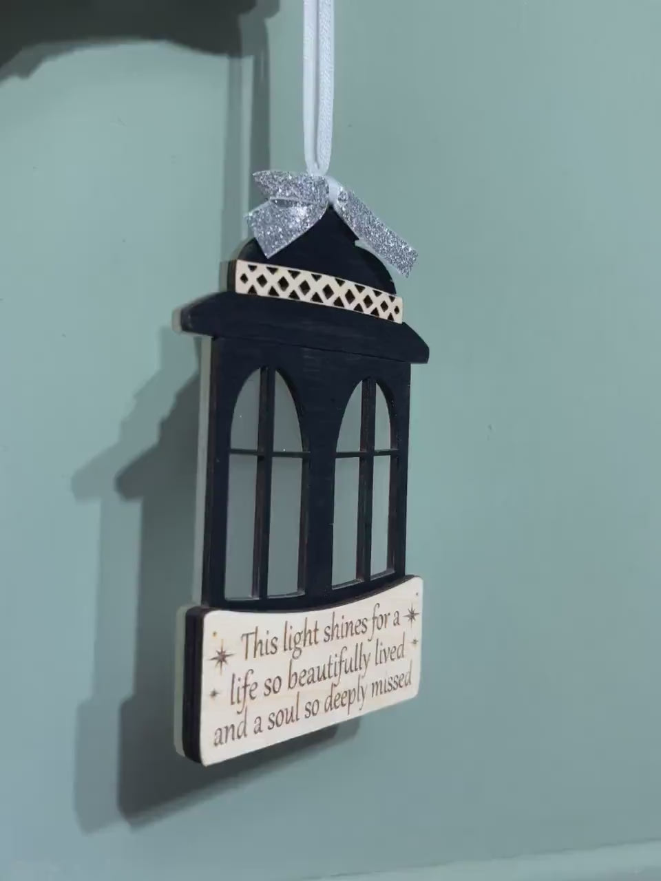 The Light Remains Christmas Ornament, Memorial Ornament, In memory ornament for her/him, Lantern Ornament, Keepsake Ornament, Grieving Gift