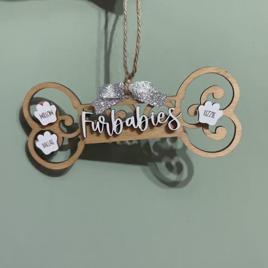 Personalized Pet Christmas Ornaments, Dog Bone Ornament, Paw Print Ornament, Gift for Friend/Her/Him, Animal Lover Christmas Gift Ideas