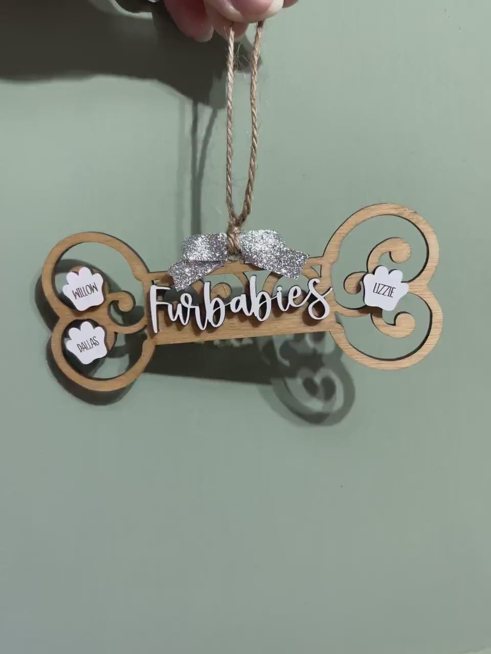 Personalized Pet Christmas Ornaments, Dog Bone Ornament, Paw Print Ornament, Gift for Friend/Her/Him, Animal Lover Christmas Gift Ideas